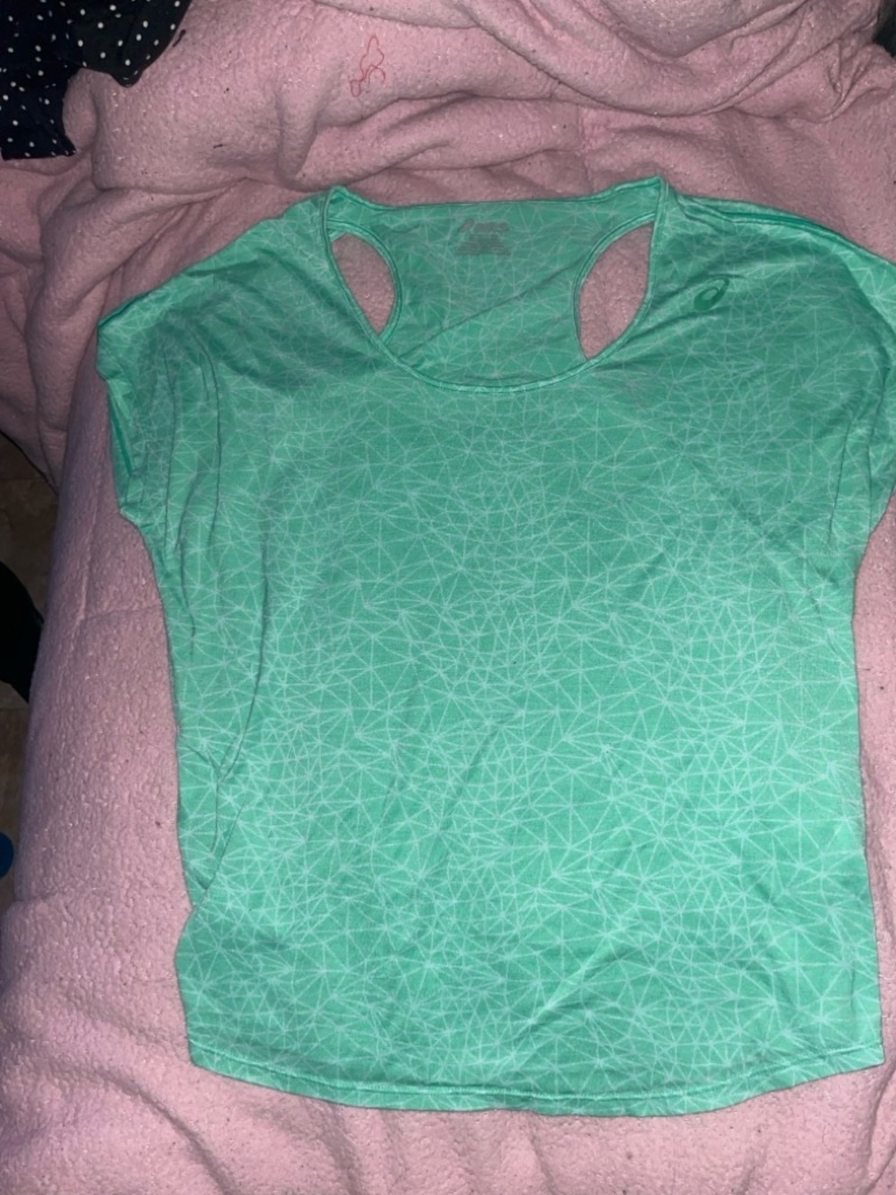Asics Mint Green Geometric Short Sleeve Tee